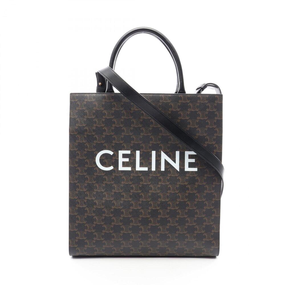 Celine Medium Vertical Cabas Triomphe 2-Way Tote Bag/Handbag, Coated Canvas L...